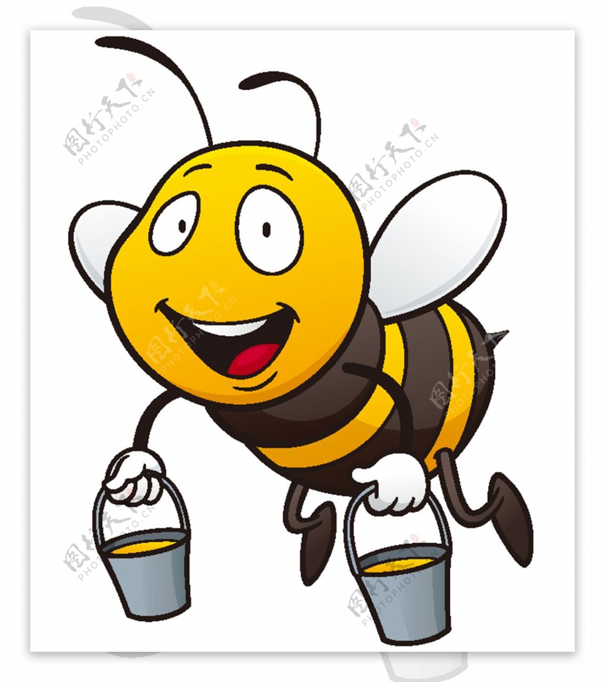 提着手提桶的卡通蜜蜂