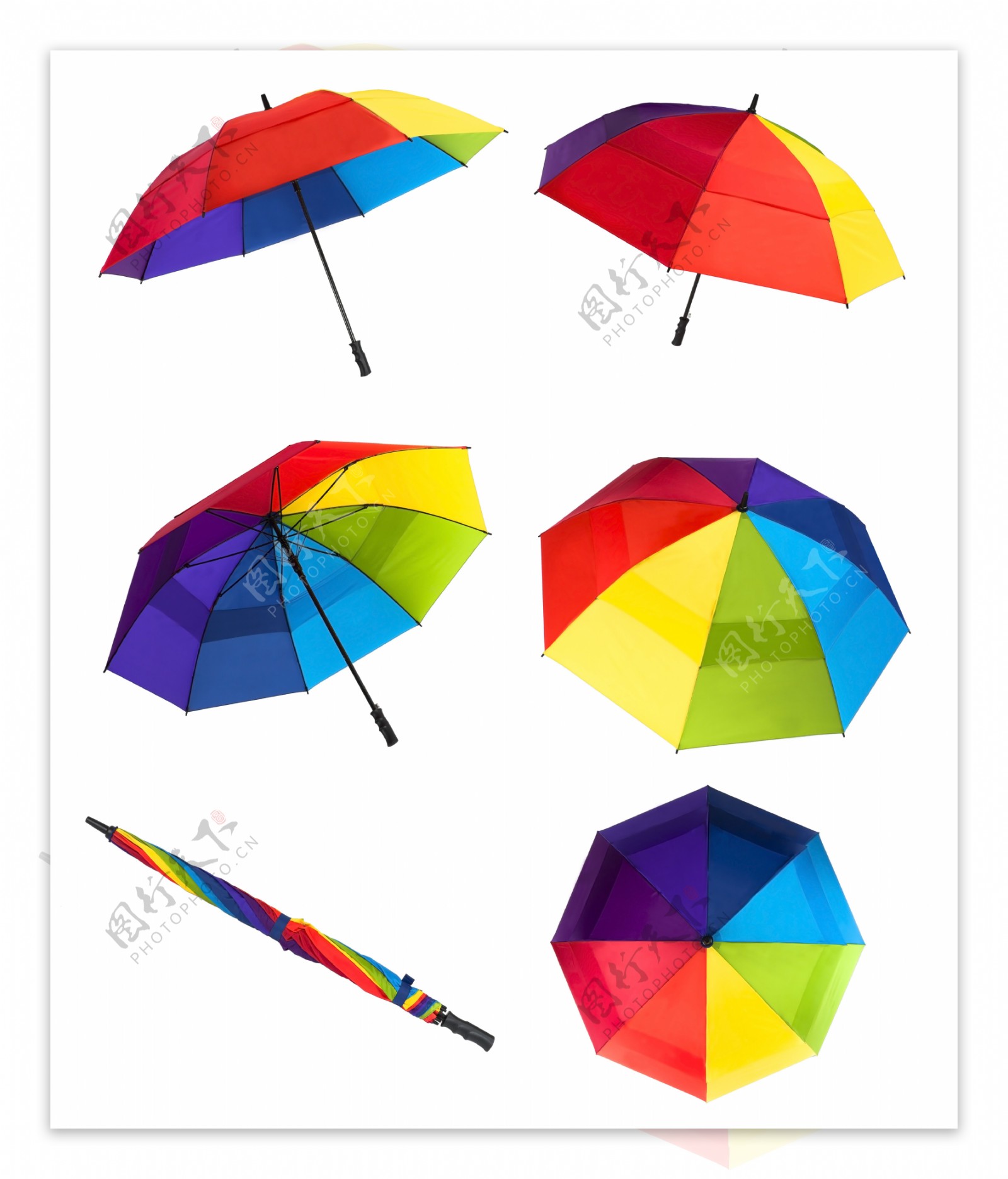 彩色雨伞形态图片