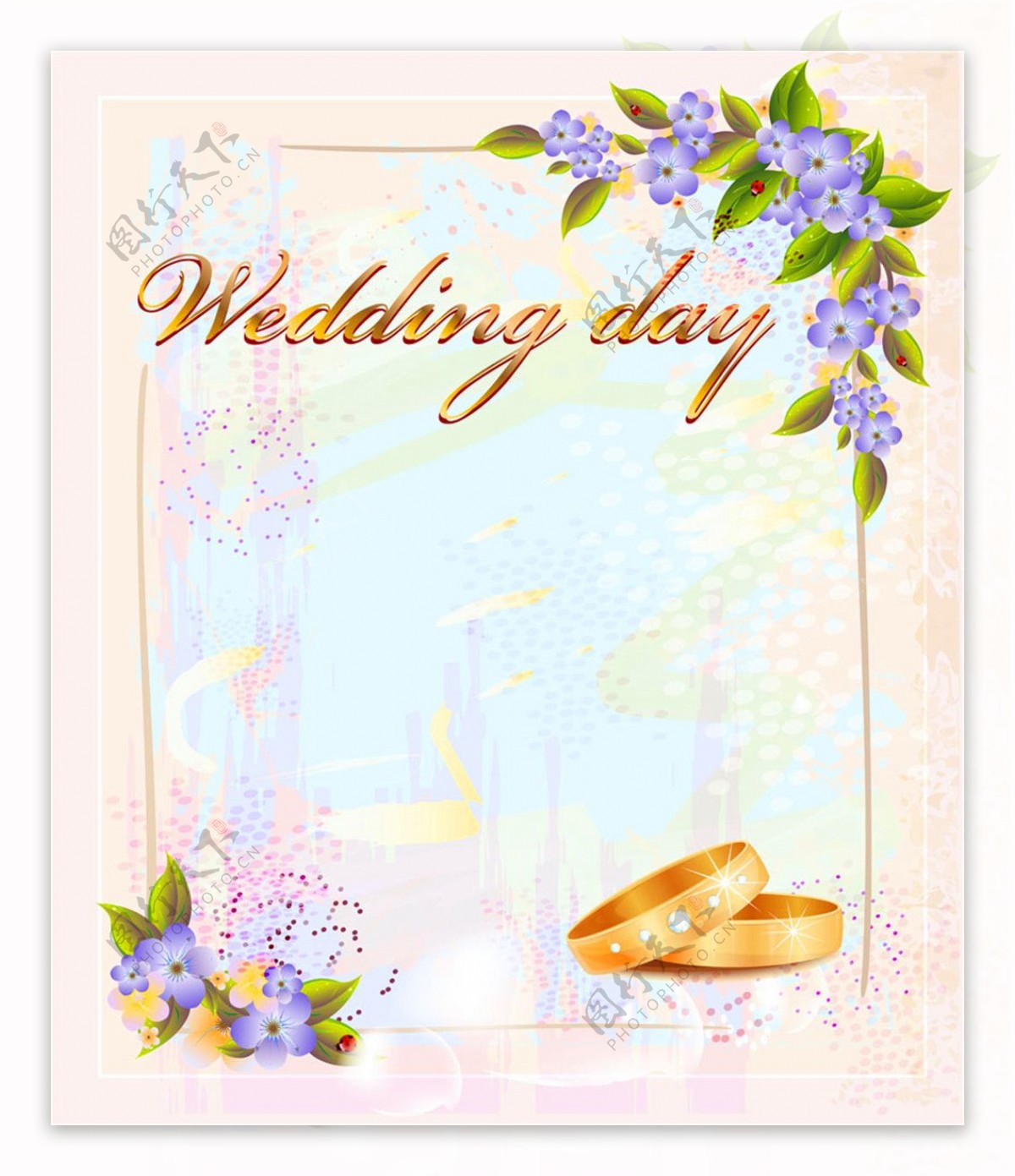 梦幻印花婚礼卡片背景图片