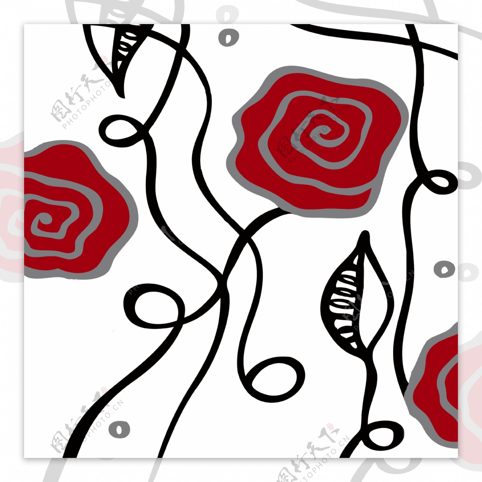 清晰抽象玫瑰花装饰画