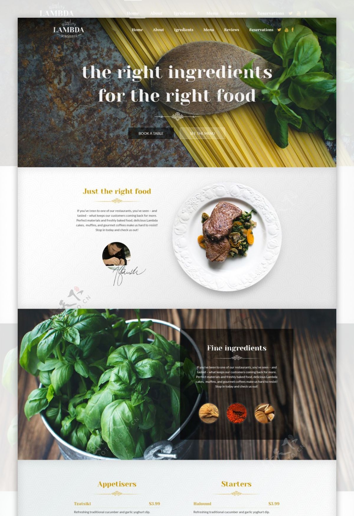 餐饮网页手机UI设计web模板下载