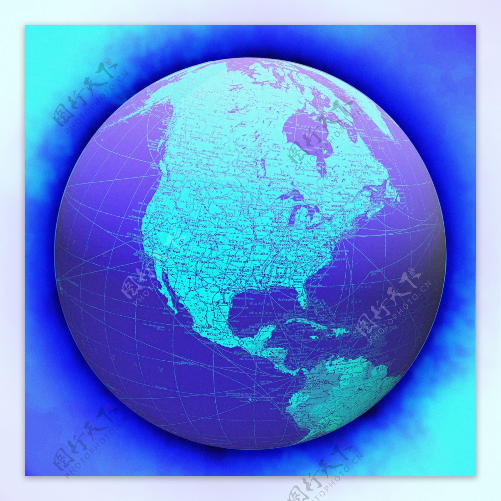 蓝色梦幻地球背景图片