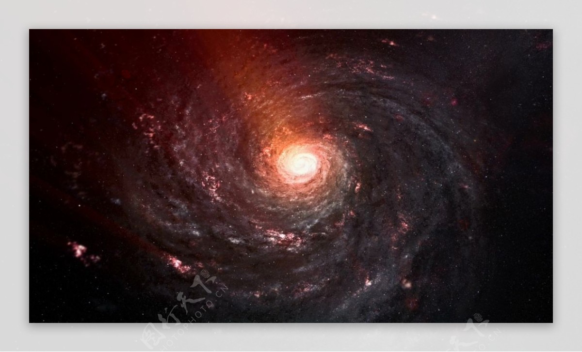 震撼大气宇宙银河系红光旋涡扭曲粒子飘浮星系规律高清视频实拍