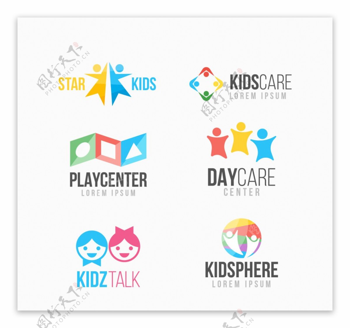 彩色儿童logo标志