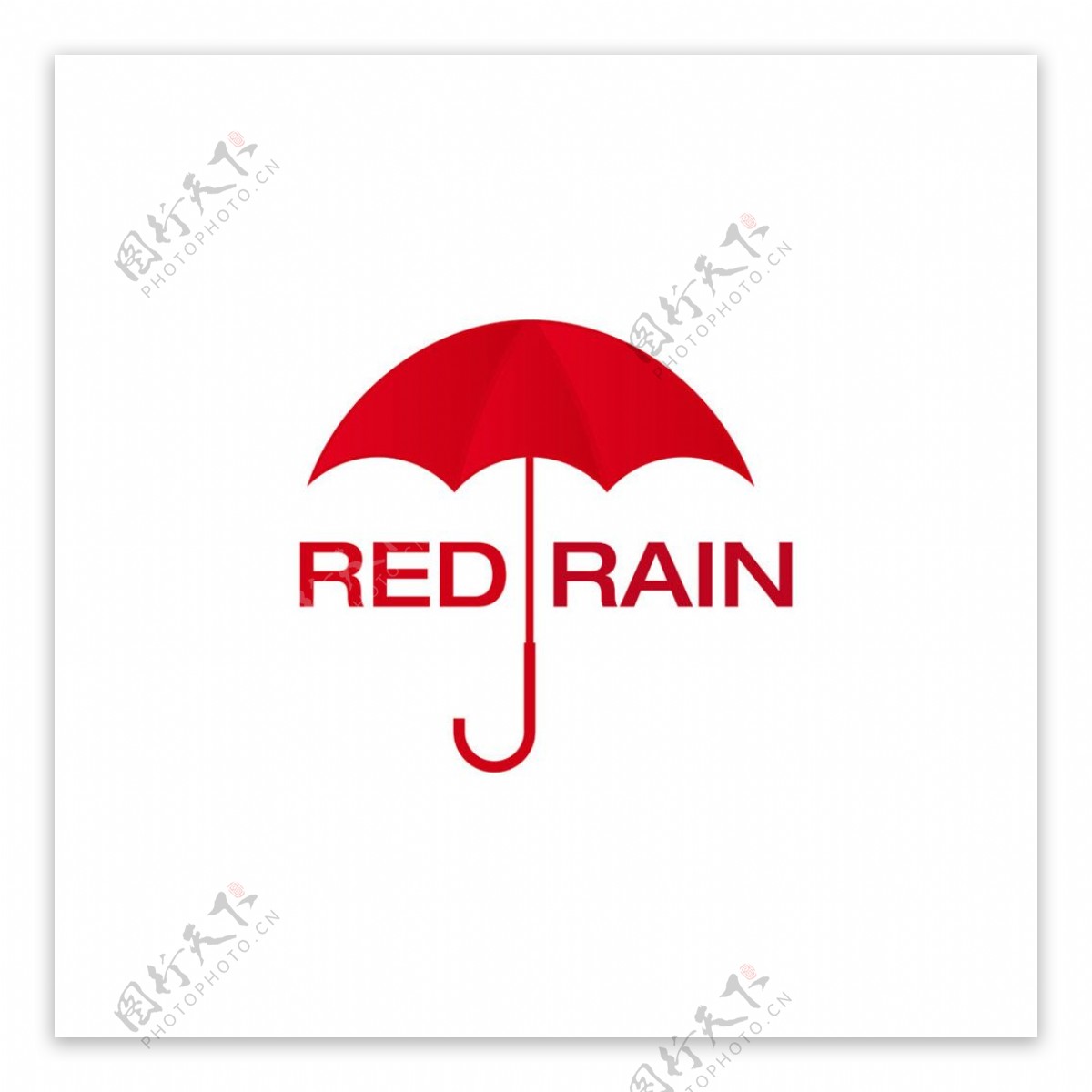 红色雨伞logo设计图片