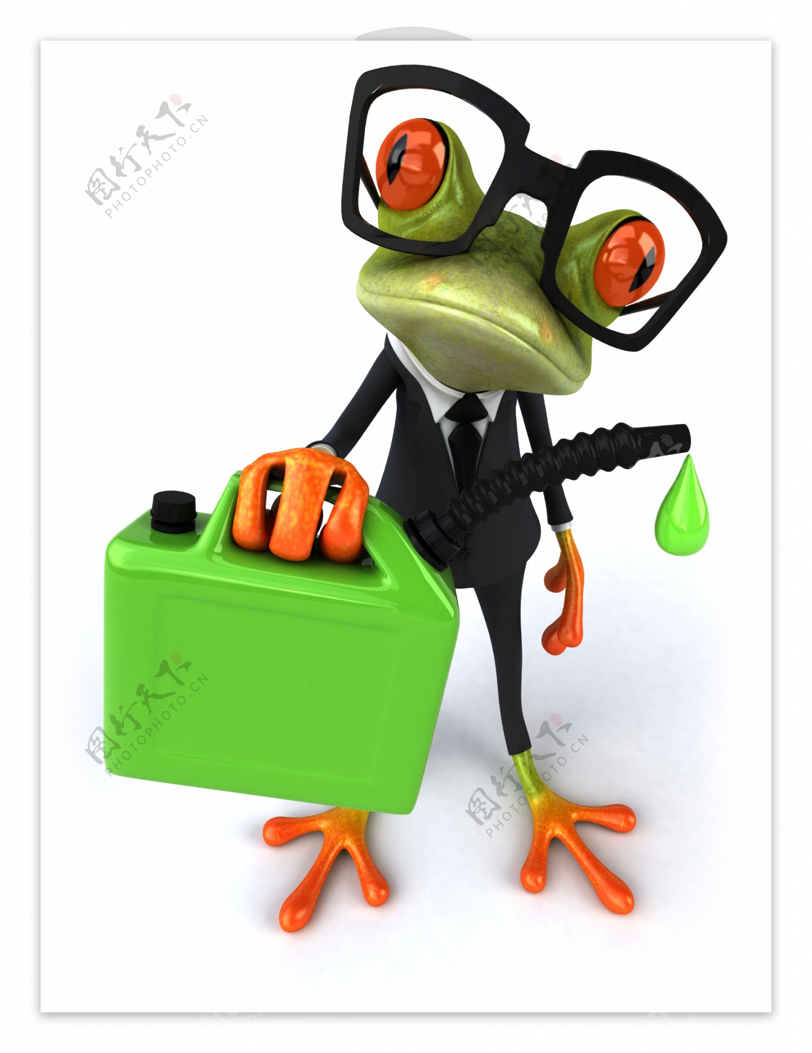 提着油桶的职业青蛙图片
