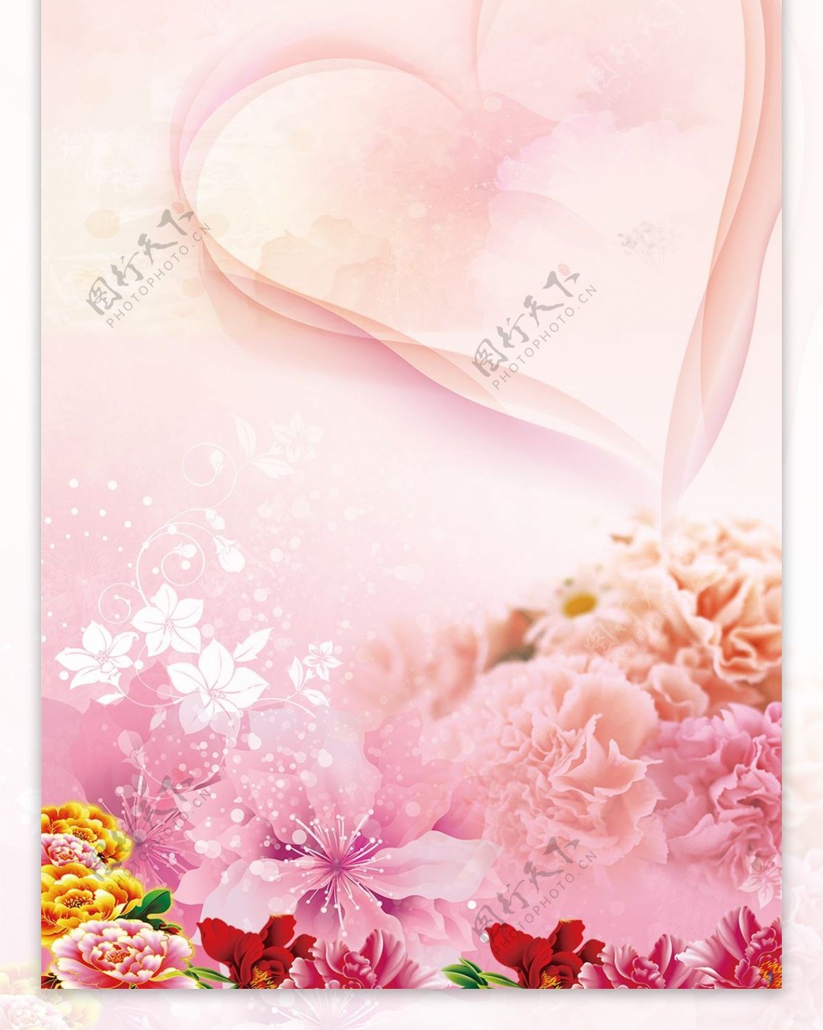 精美粉色花纹展架模板素材画面