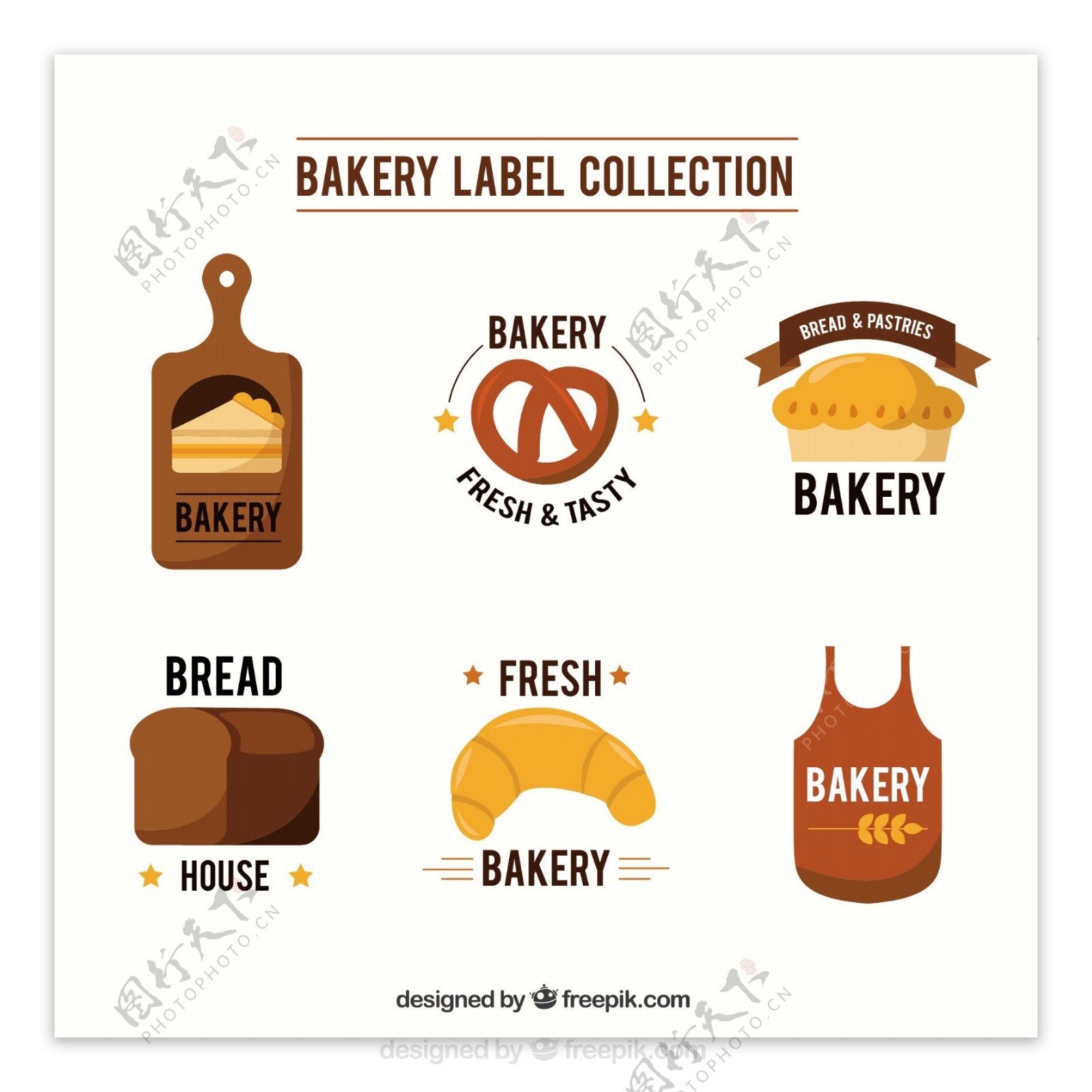 面包店标签素材