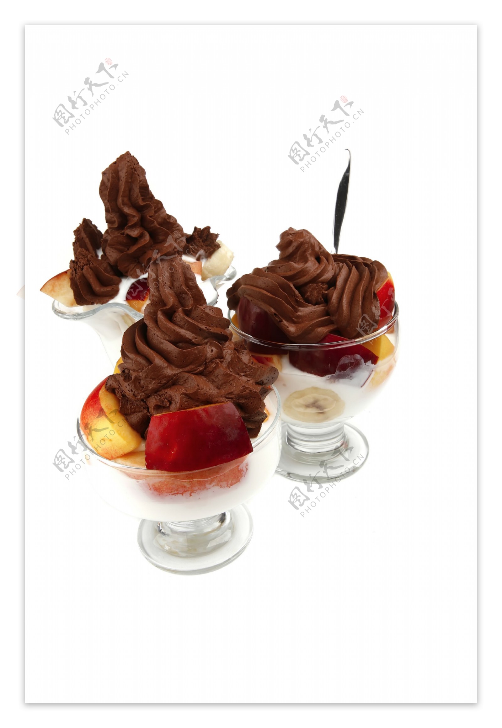 巧克力水果冰淇淋图片