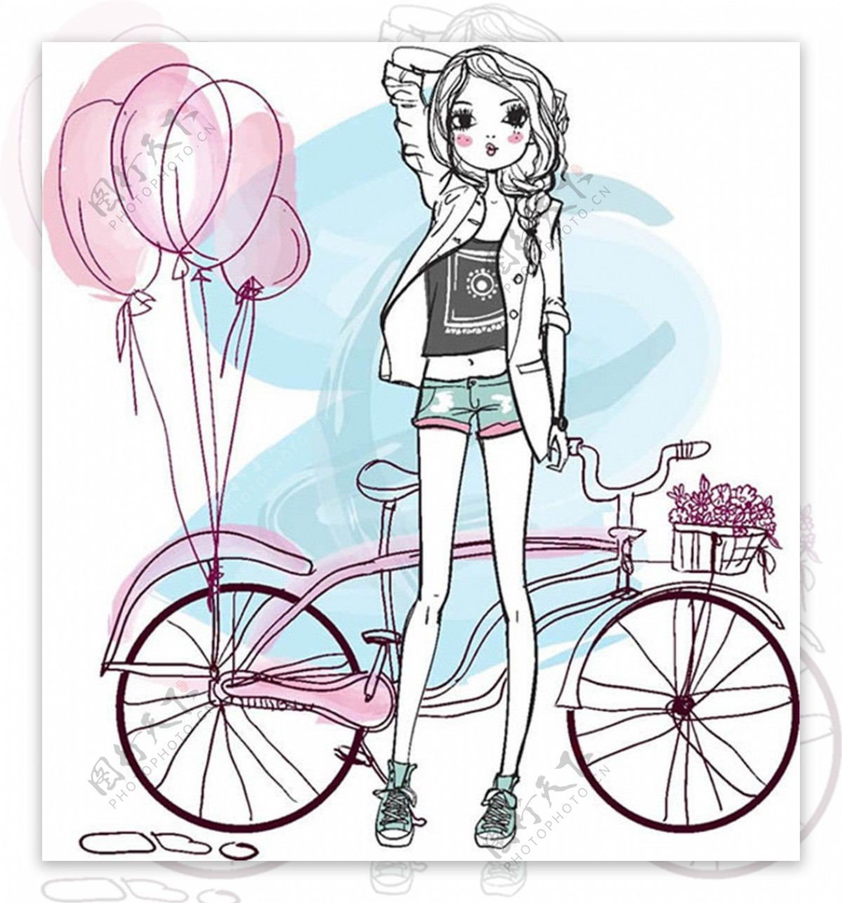 自行车与女孩漫画