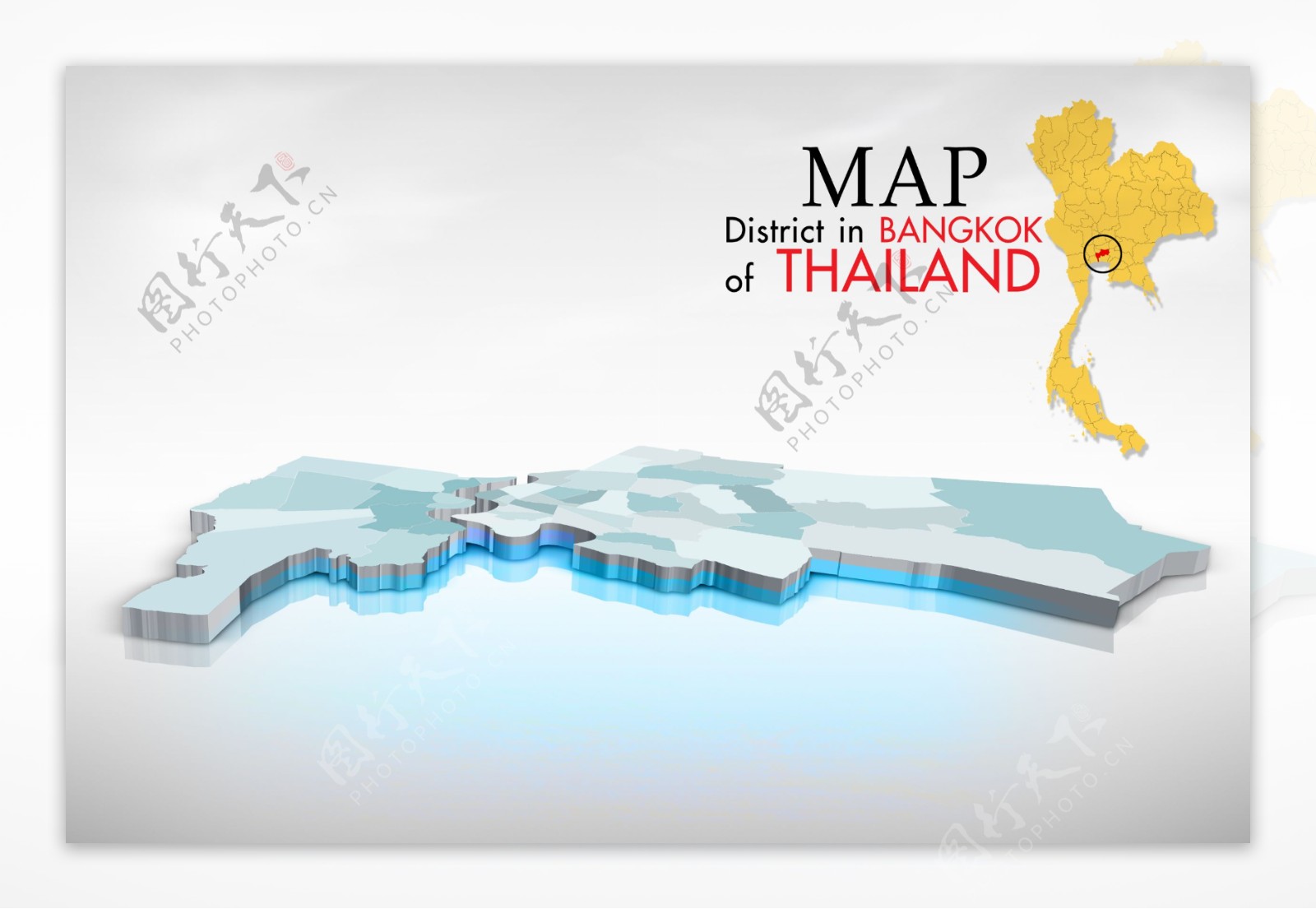 立体泰国地图图片
