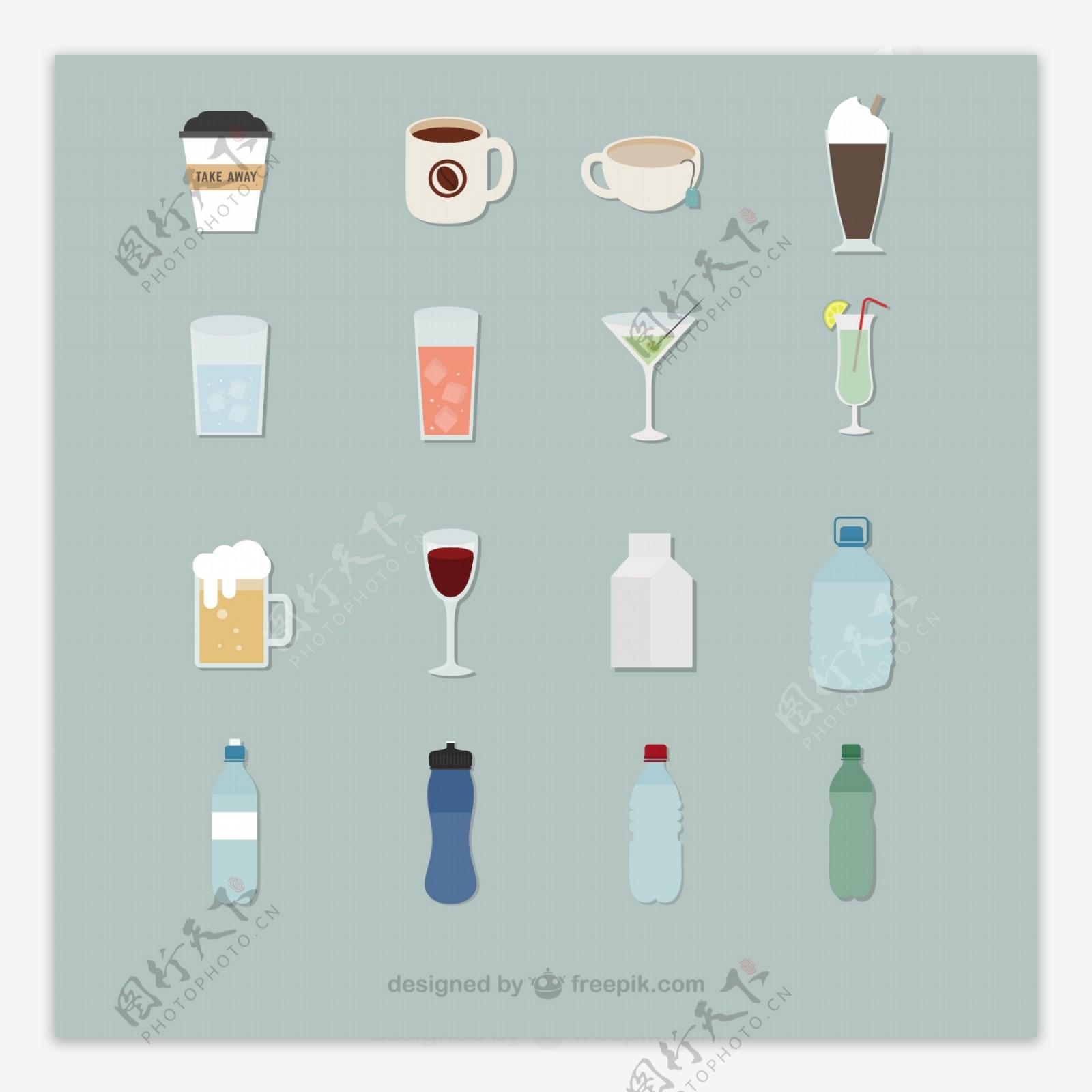16饮料图标矢量素材