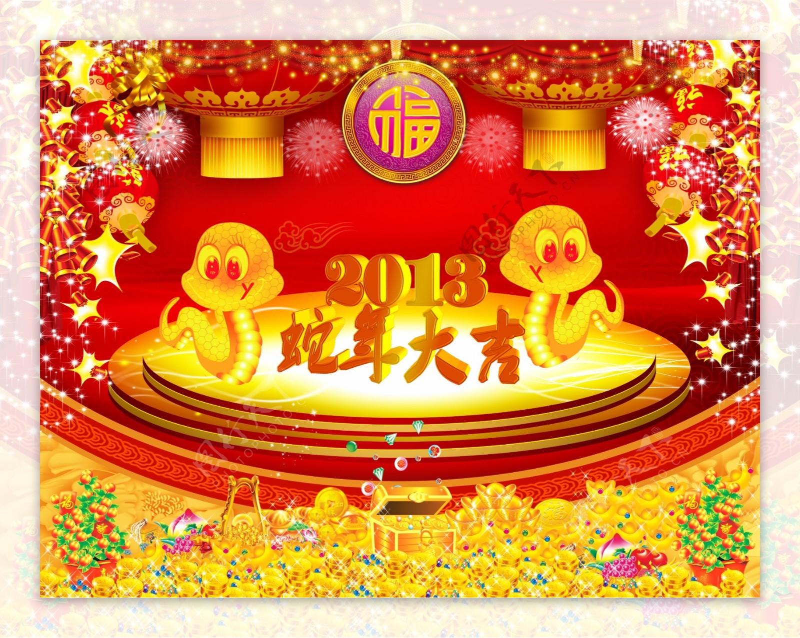 蛇年大吉春节节日素材下载