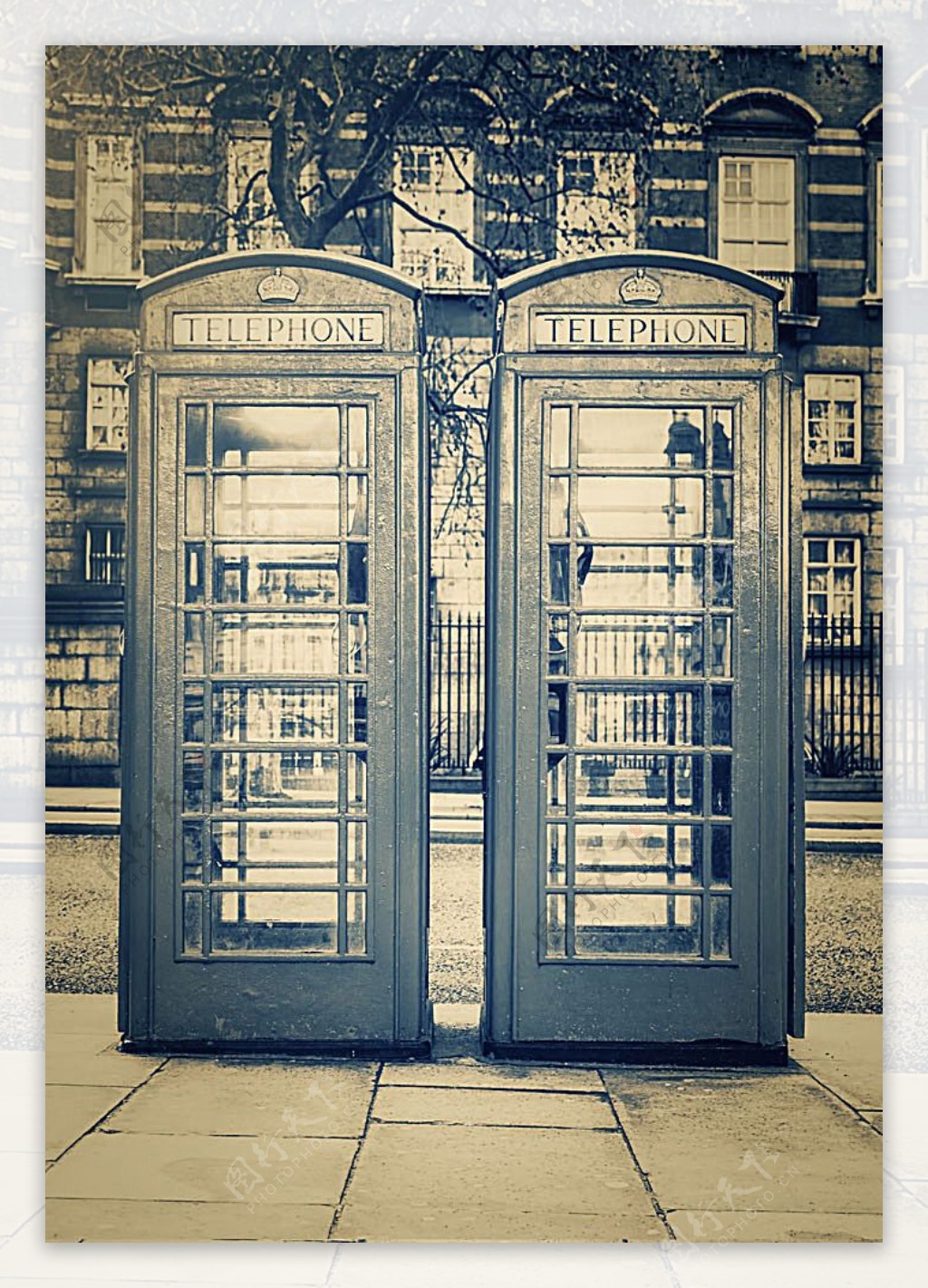 伦敦电话亭风景