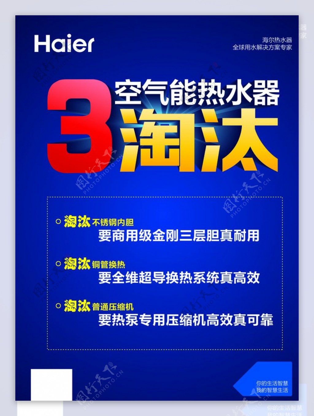 海尔空气能热水器3淘汰海报