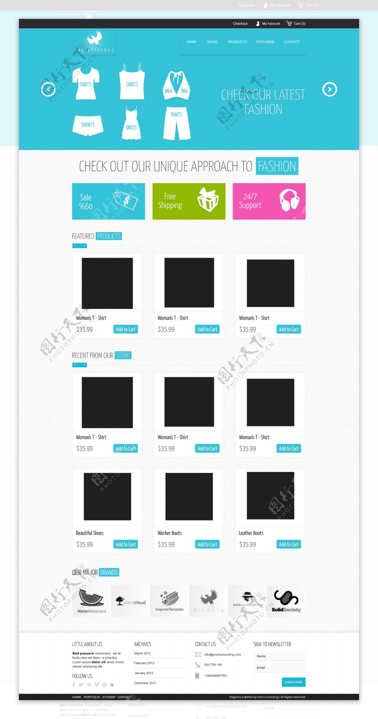 蓝色手机UI设计web模板下载