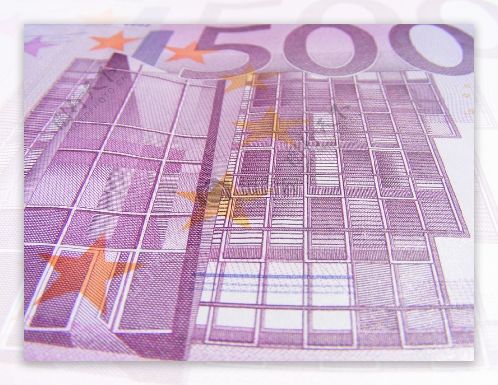 500欧元纸币特写