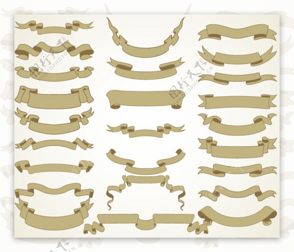 复古风格丝带设计矢量素材