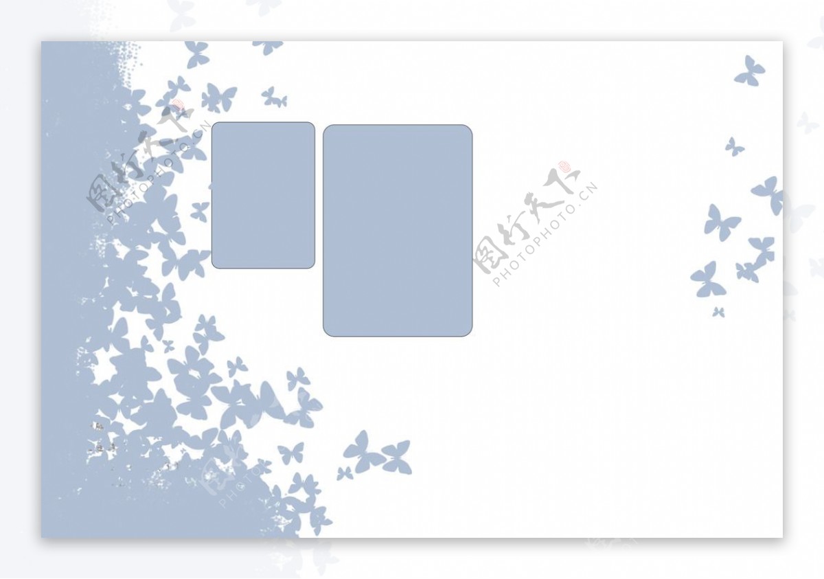 蓝白蝴蝶艺术照设计素材