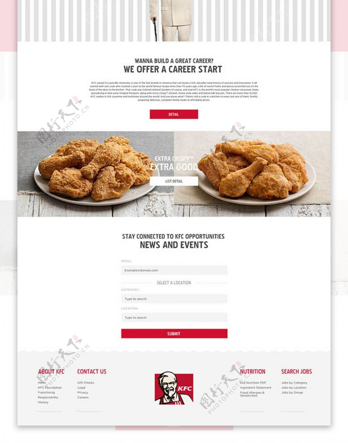 KFC肯德基英文网站网页设计模板