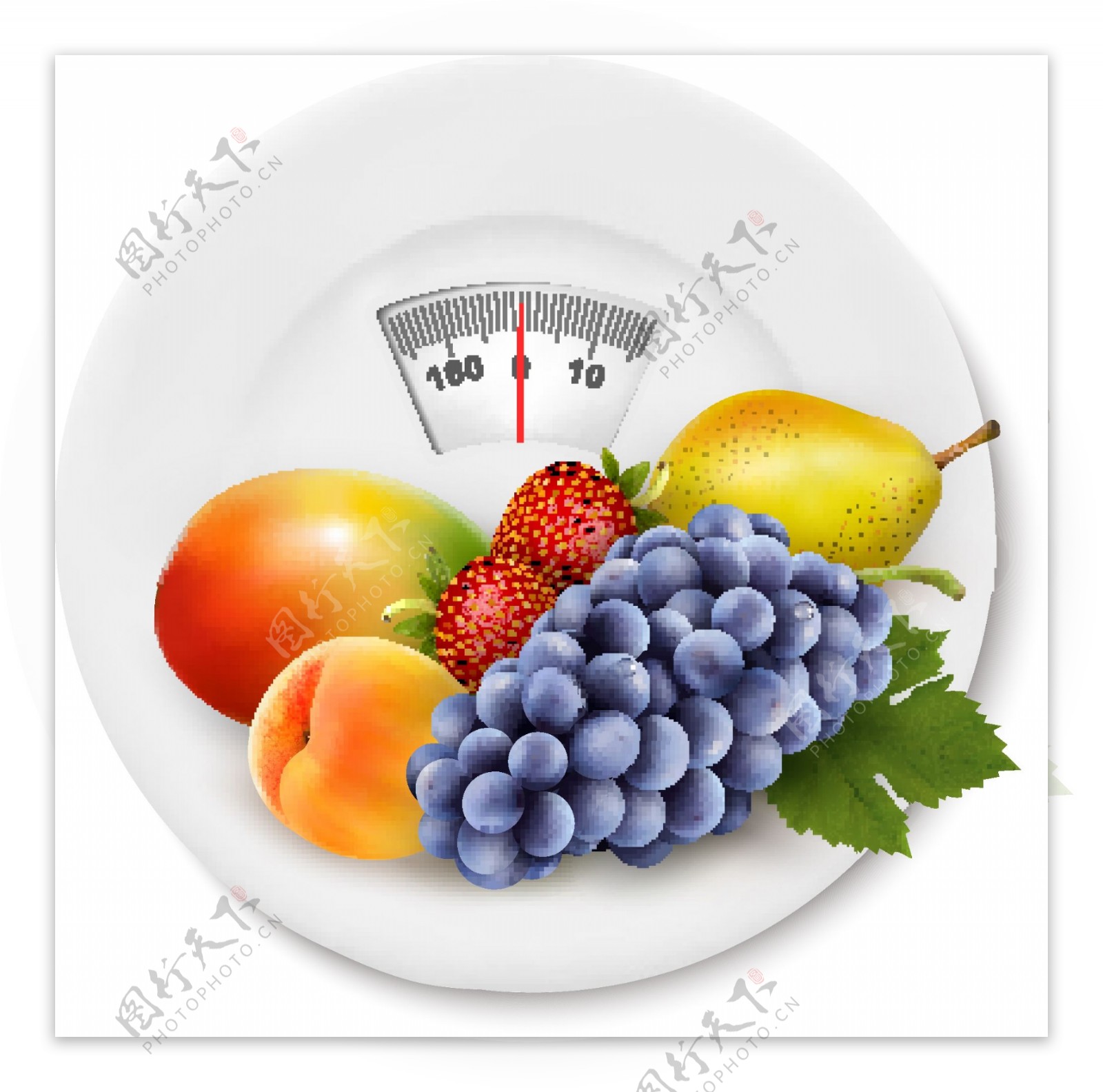体重仪上的水果