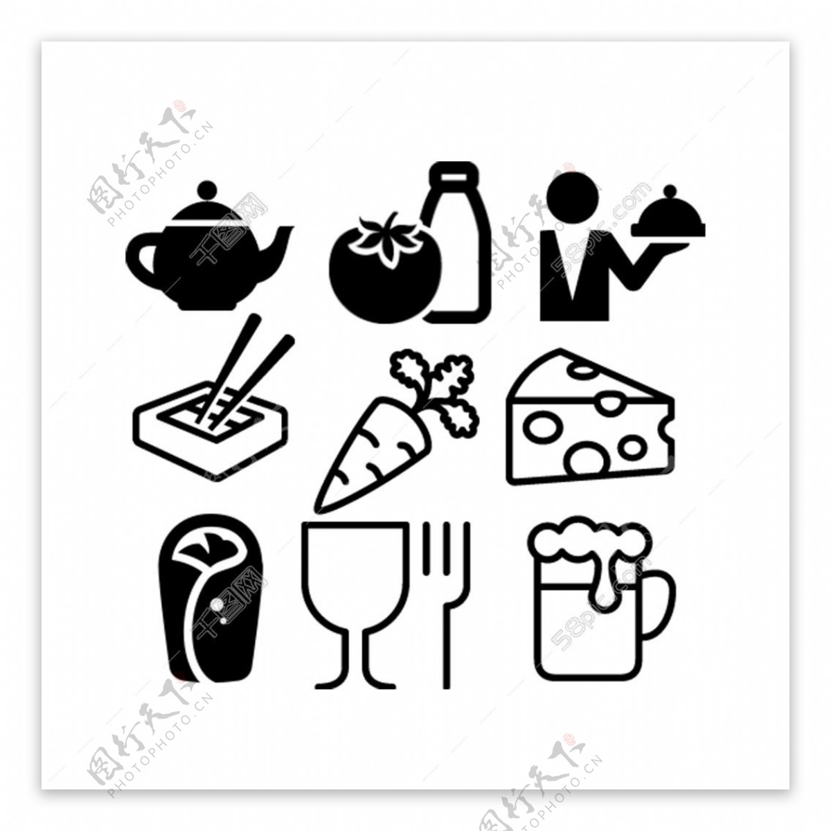 icon线性食物食品图标