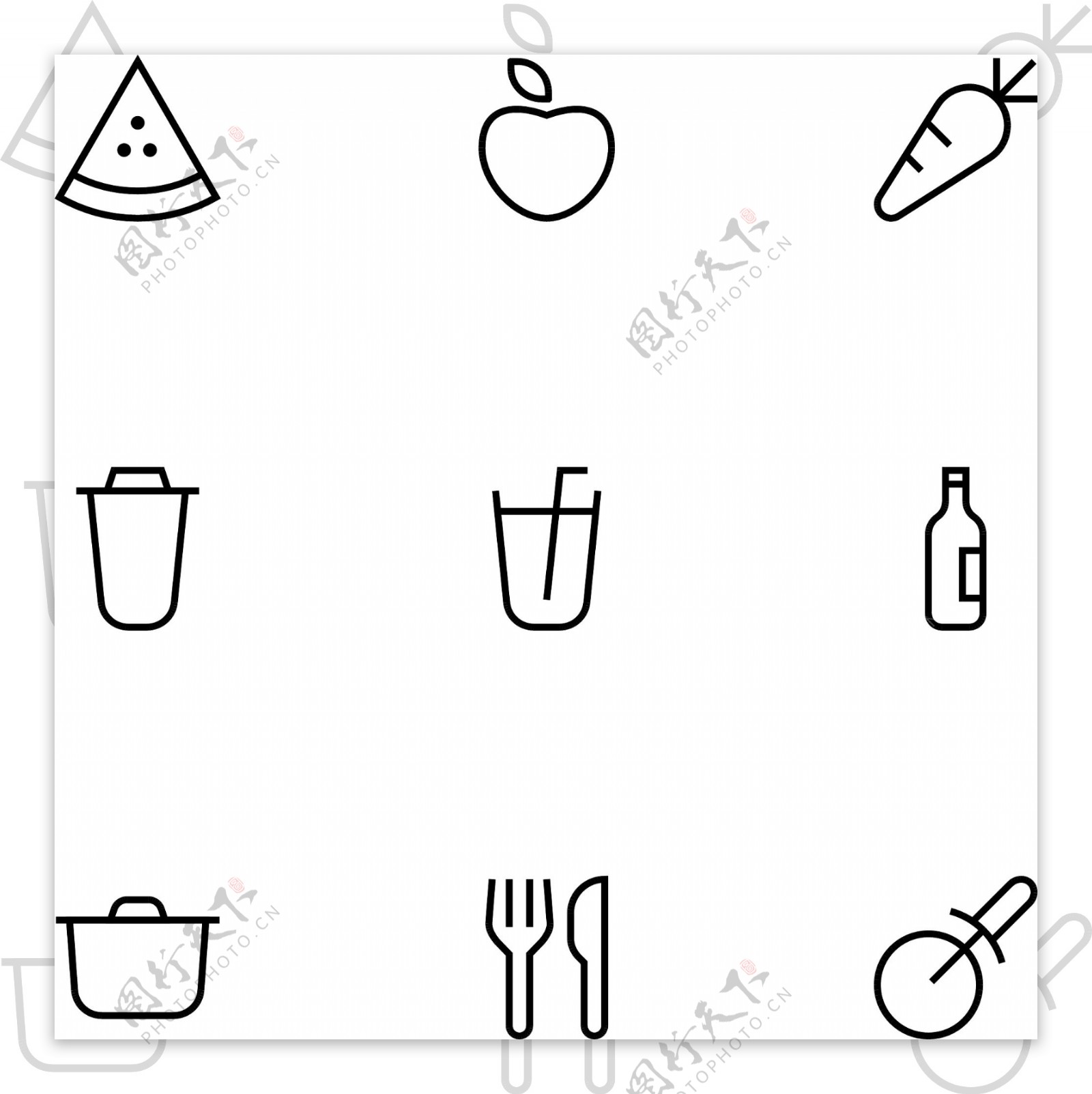 食物食品icons设计