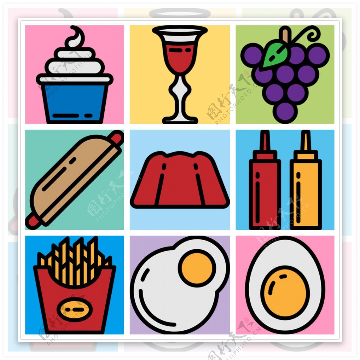 矢量食物icon图标