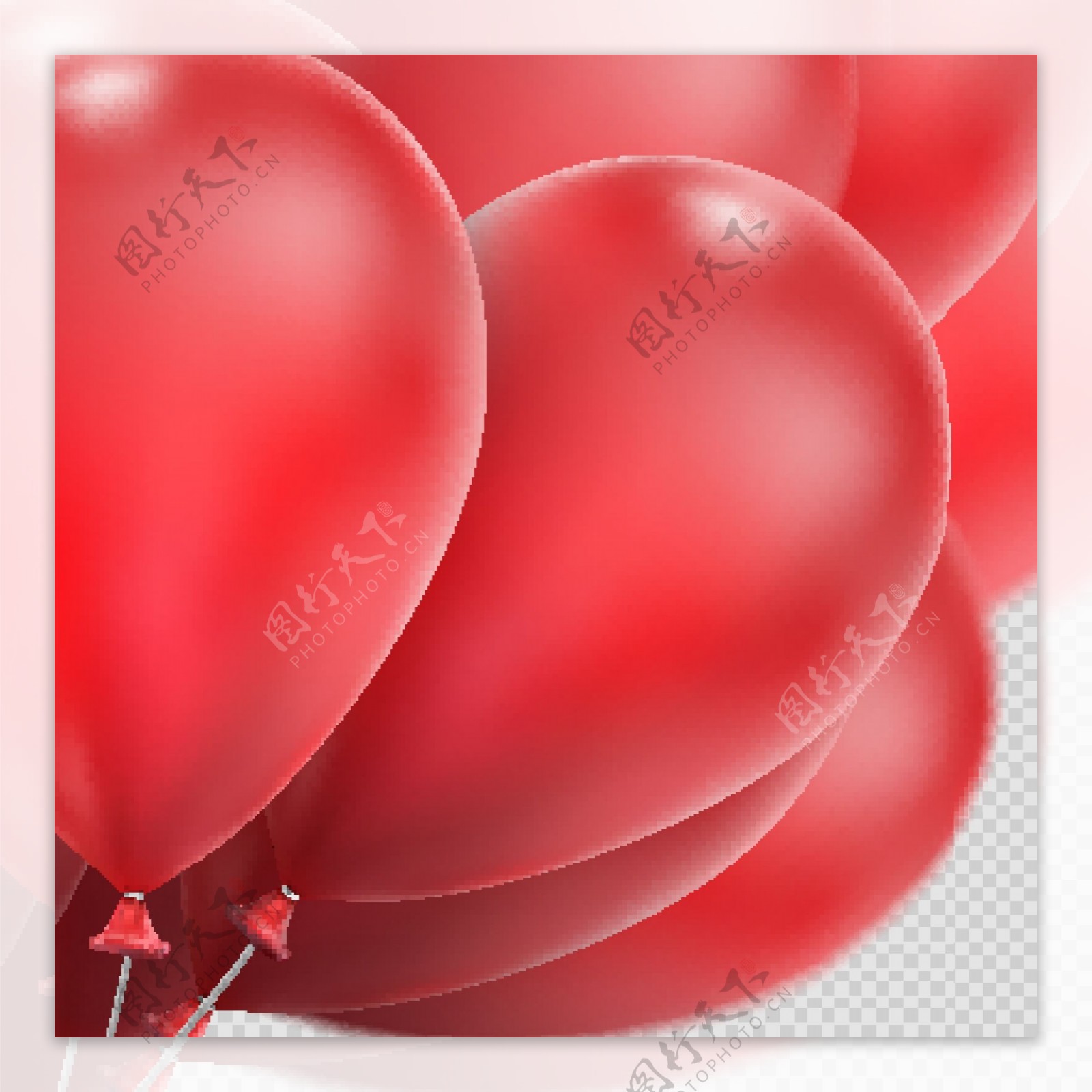 美丽的红色气球设计矢量