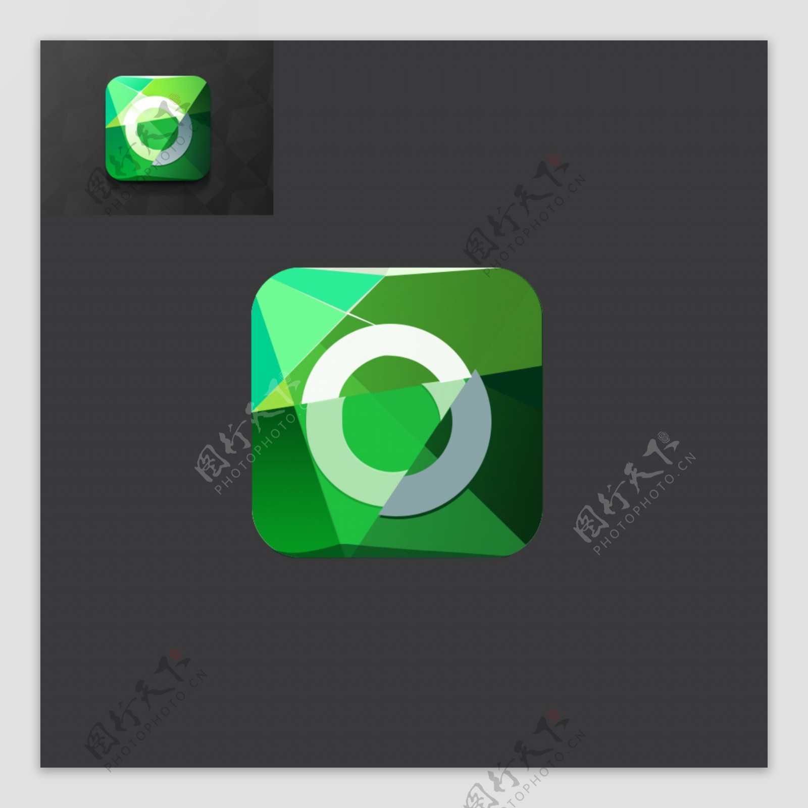 3D立体iconUI图标绿色