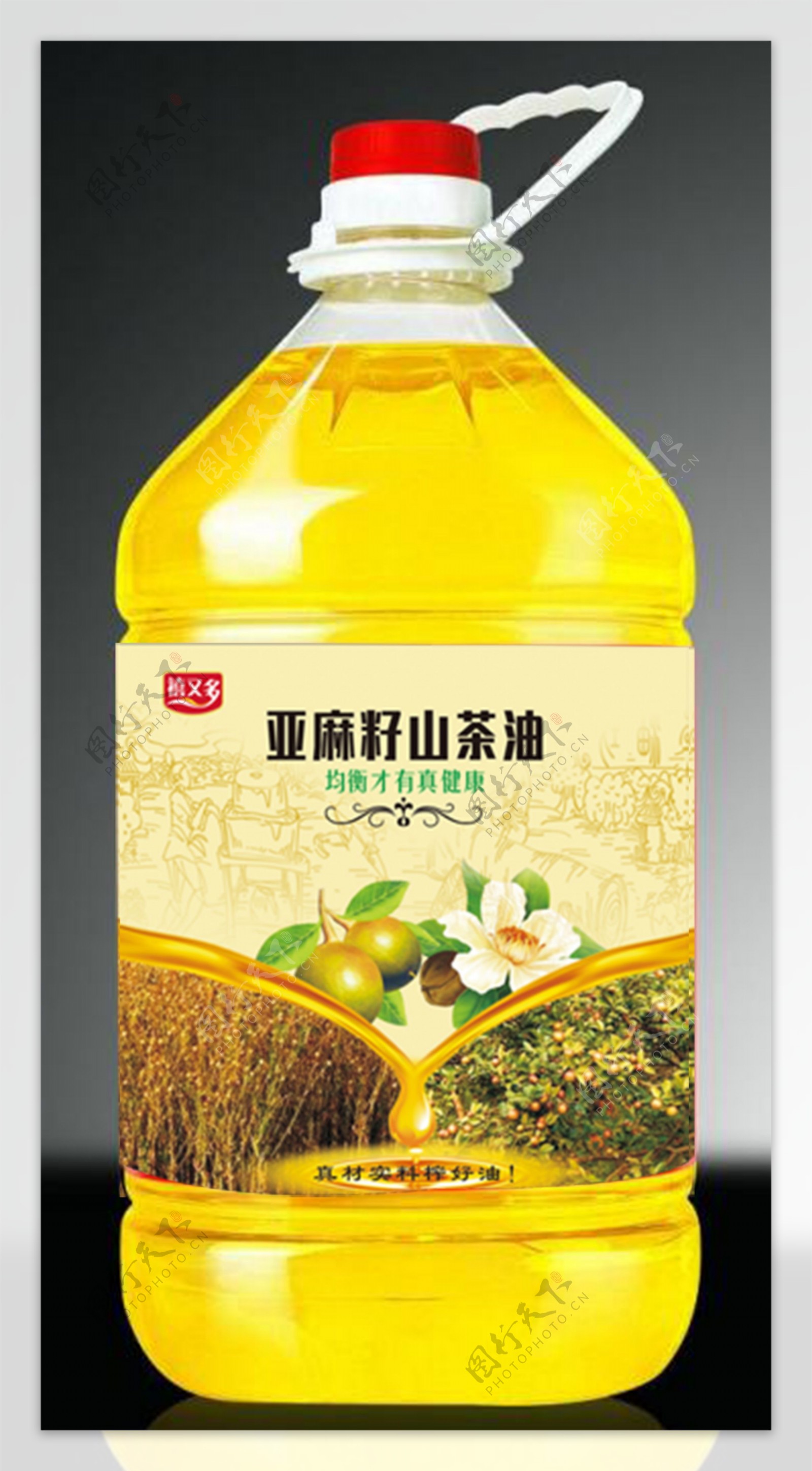 亚麻山茶油包装金黄