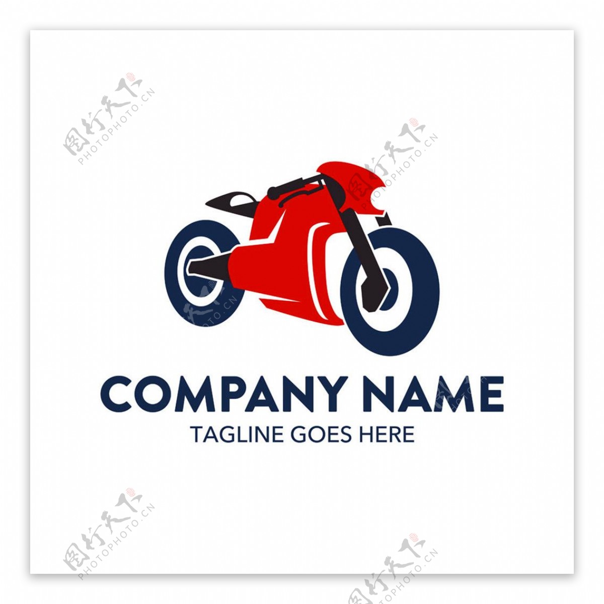 红色摩托车标志图片