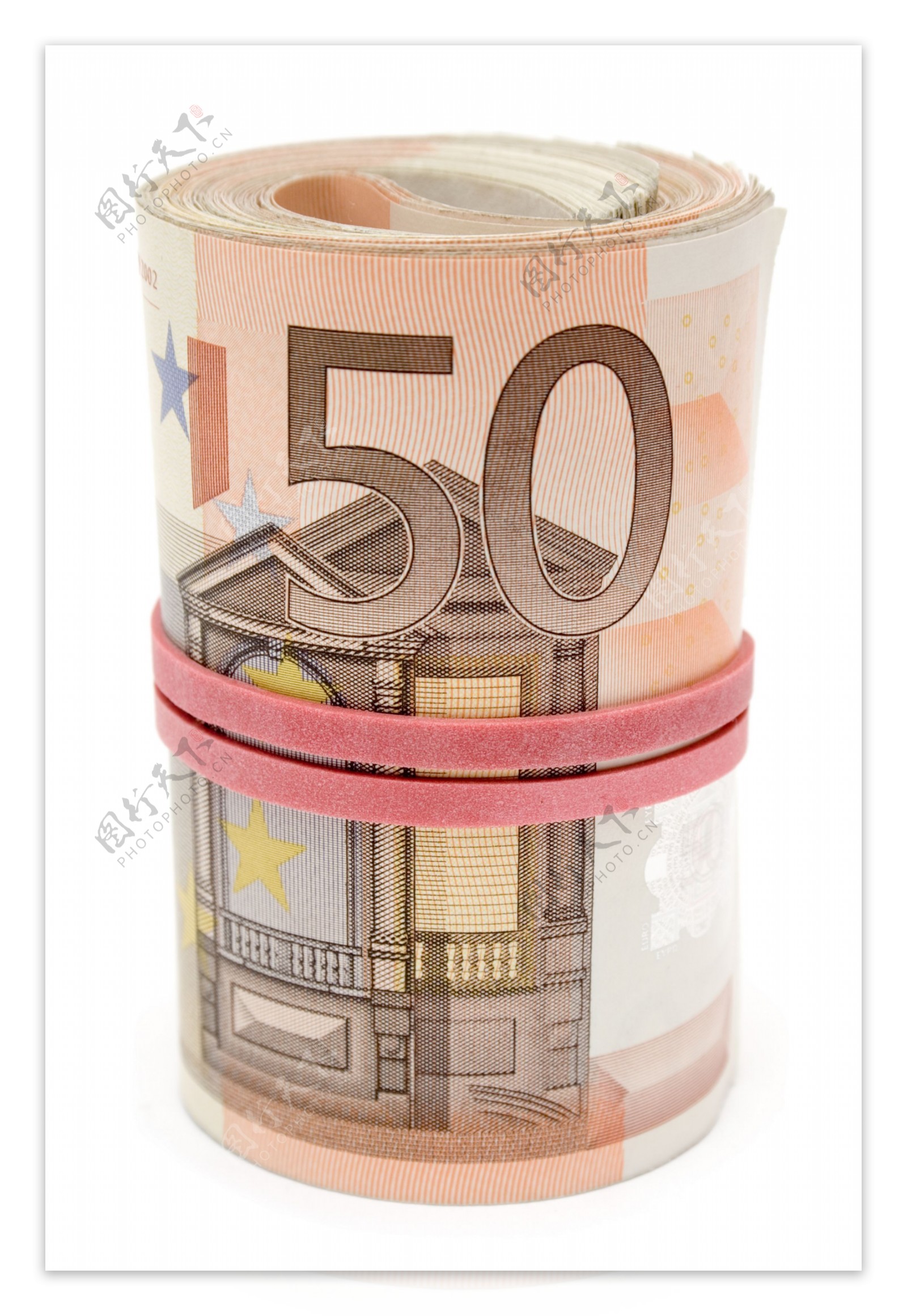 一卷欧元纸币图片