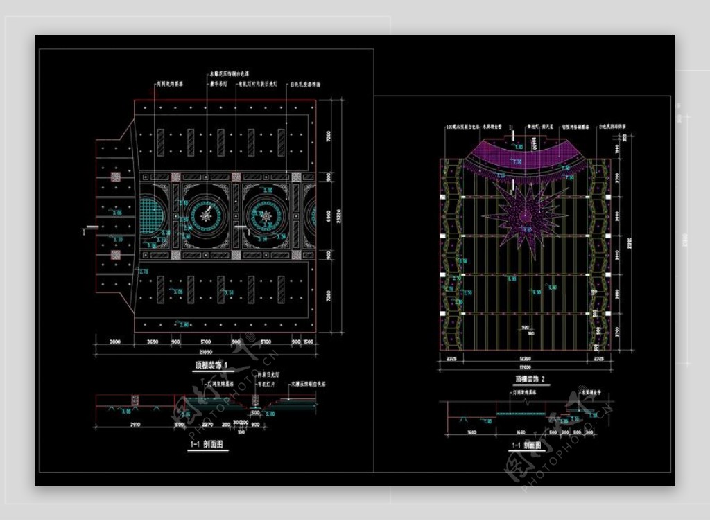 顶棚装饰cad图纸