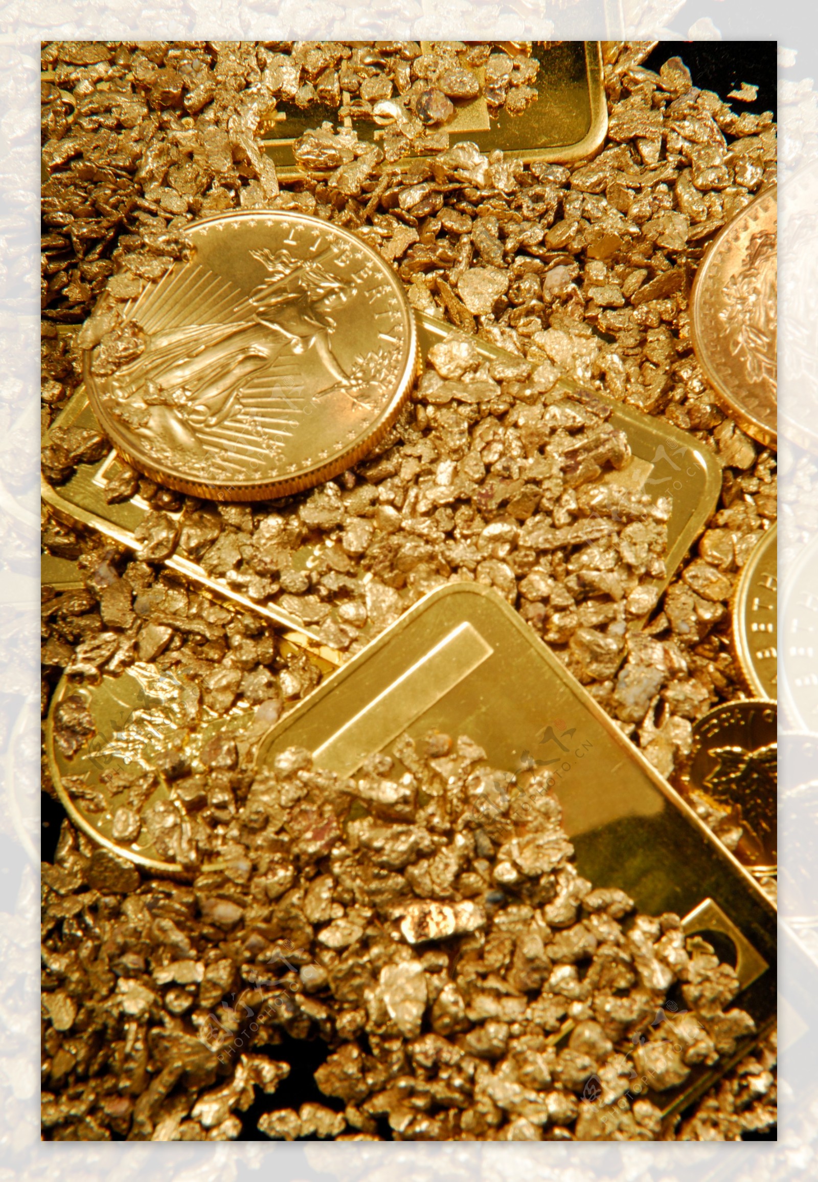 金币与矿石背景图片