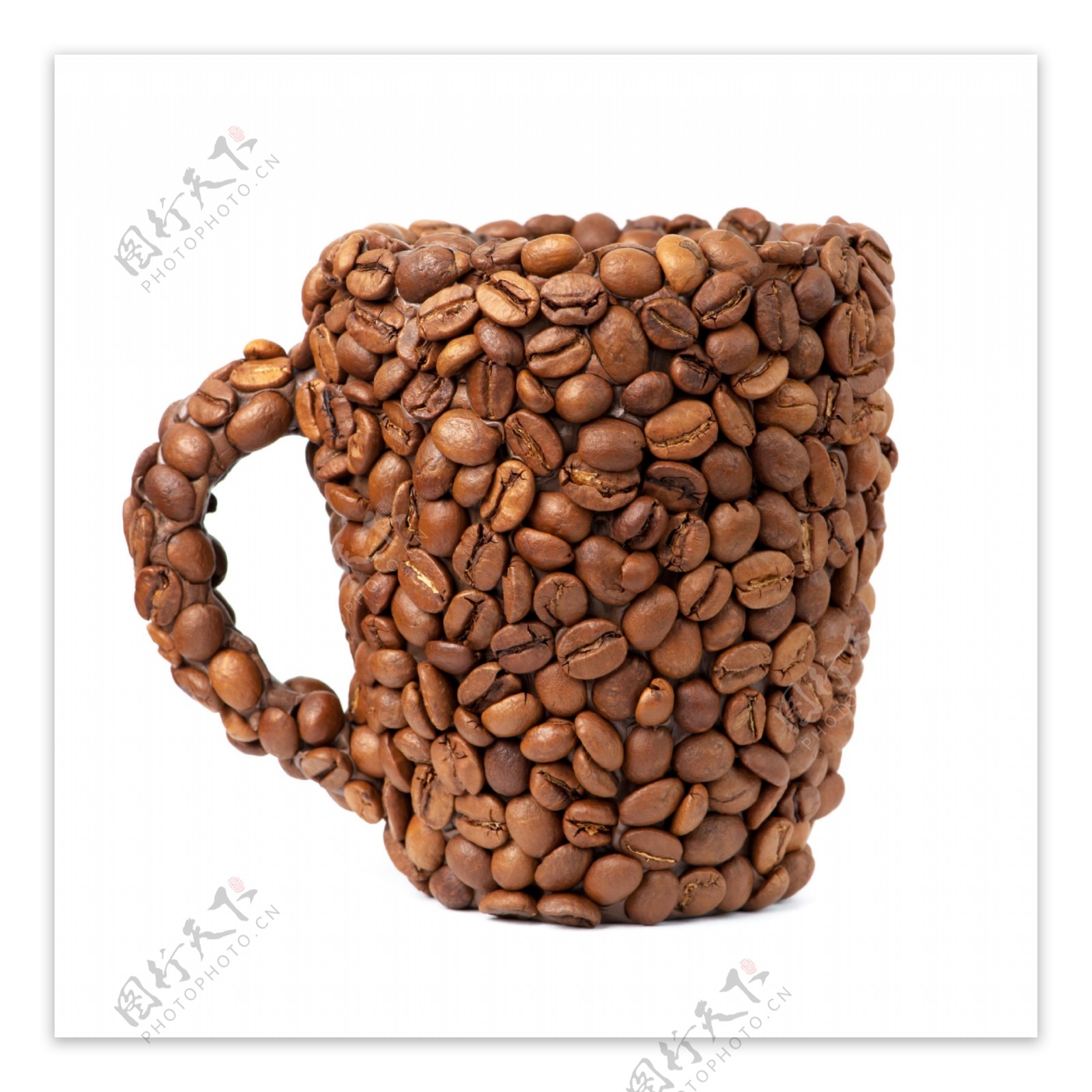 咖啡豆组成的杯子图片