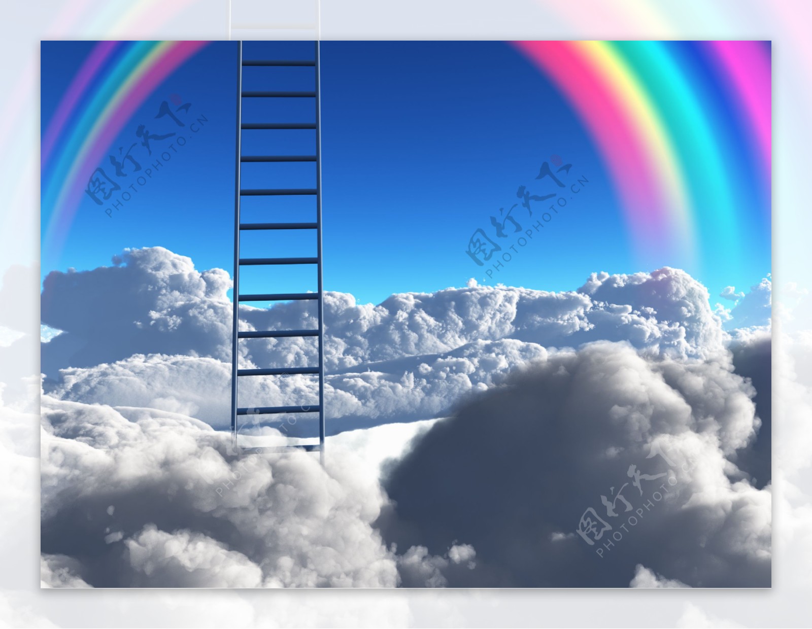 彩虹与梯子创意图