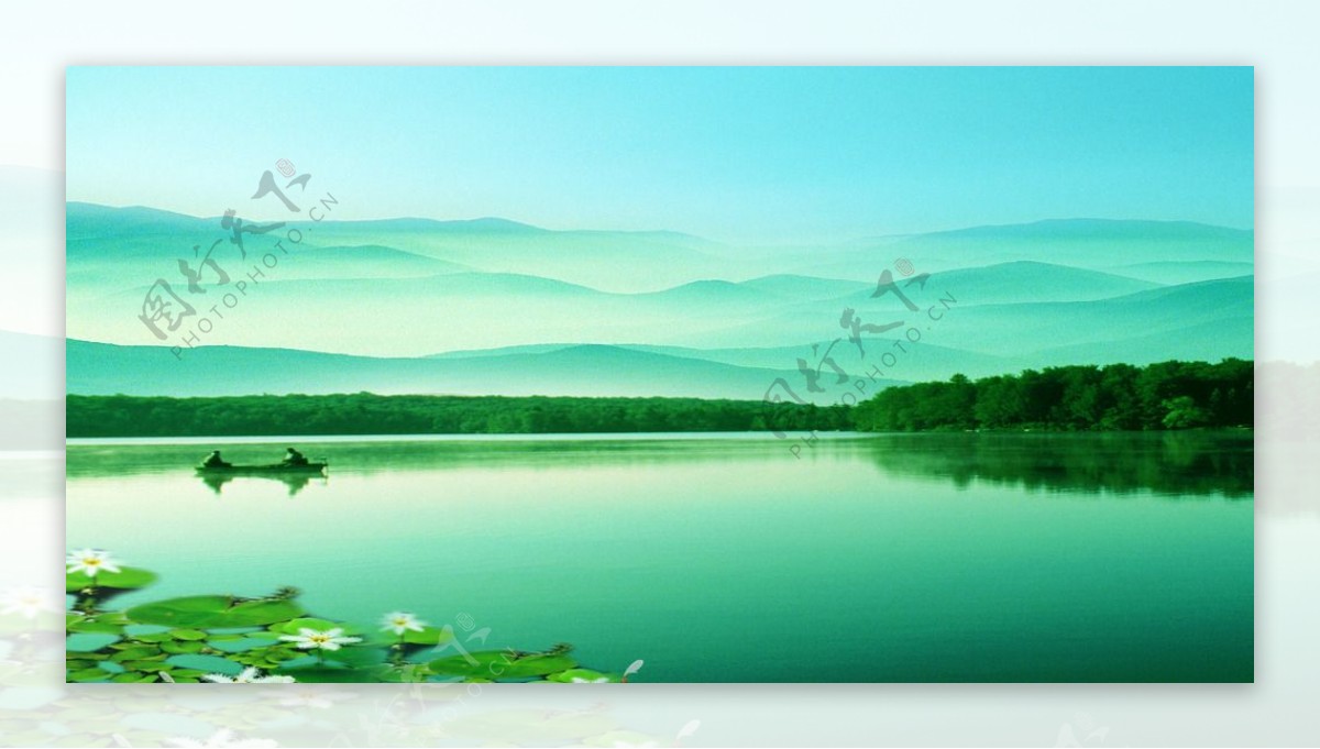 湖光山色风景模板
