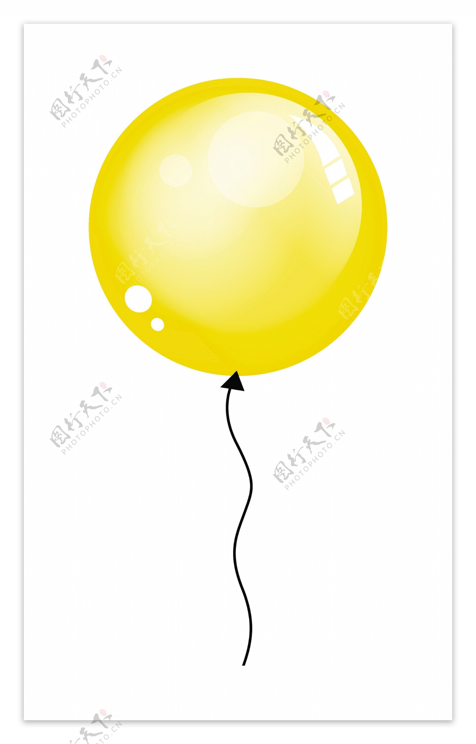 闪亮的黄色的气球