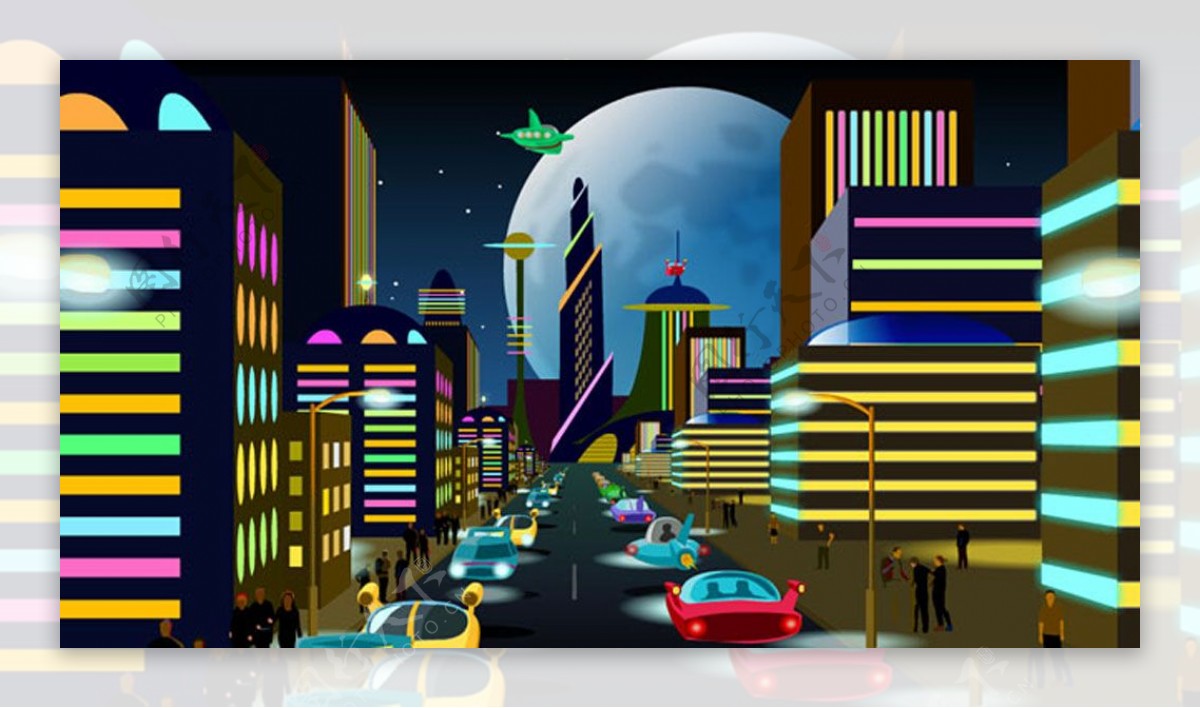 未来城市交通flash动画