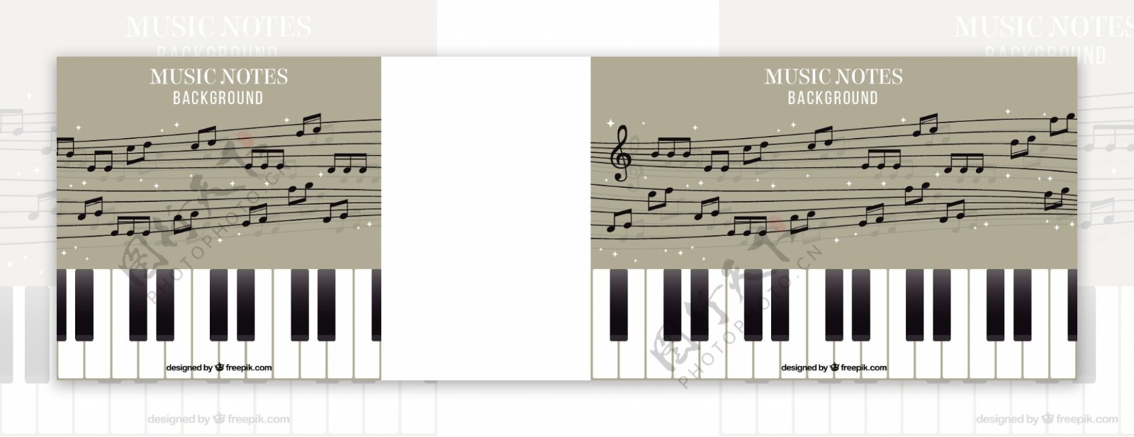 五线谱音符钢琴插图背景