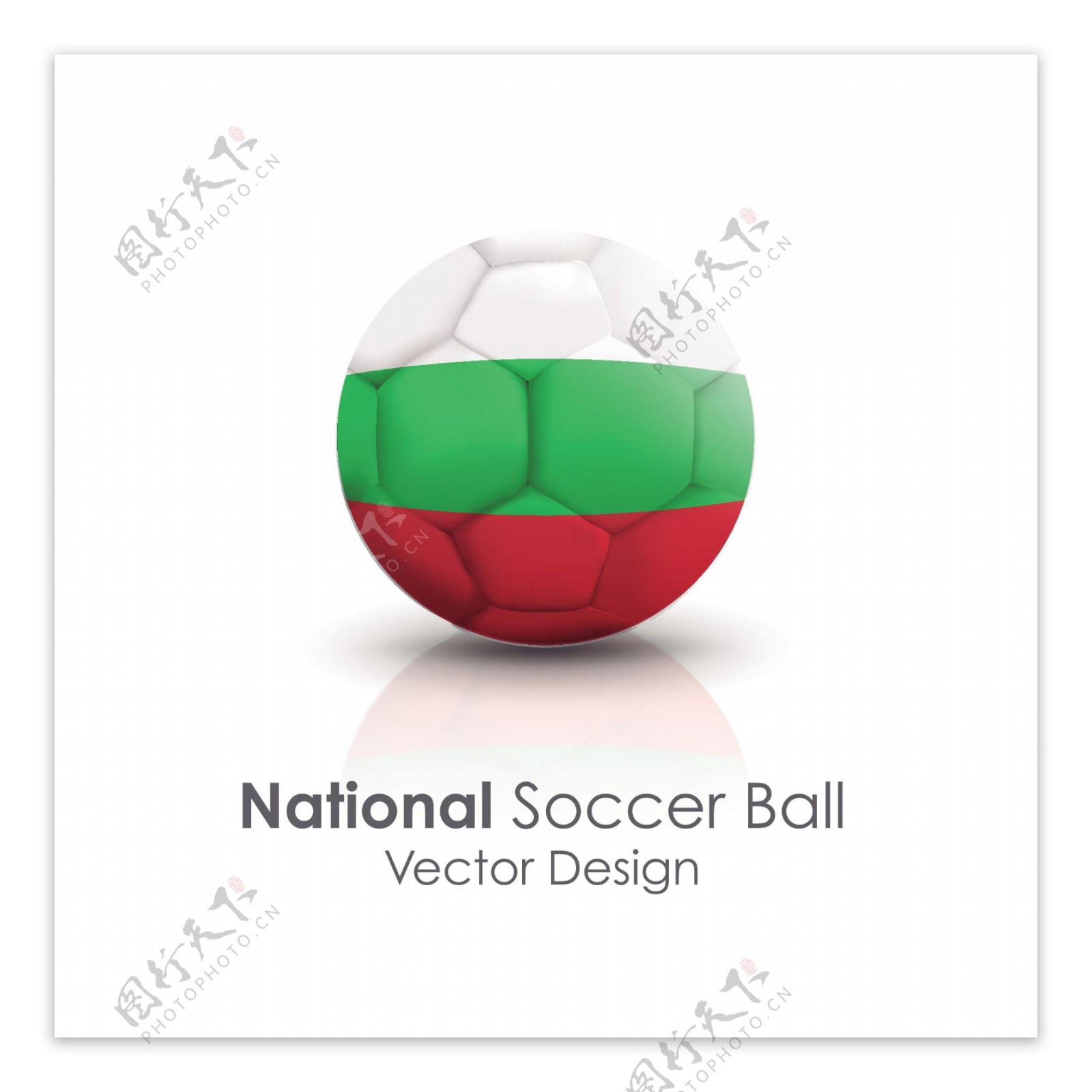 保加利亚国旗足球贴图矢量素材