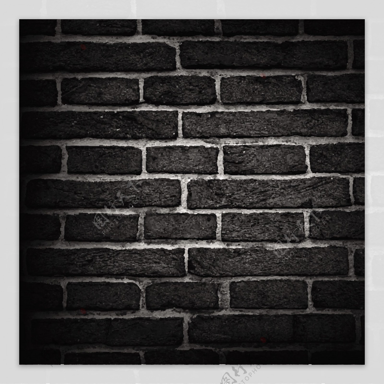 黑色砖墙背景矢量素材