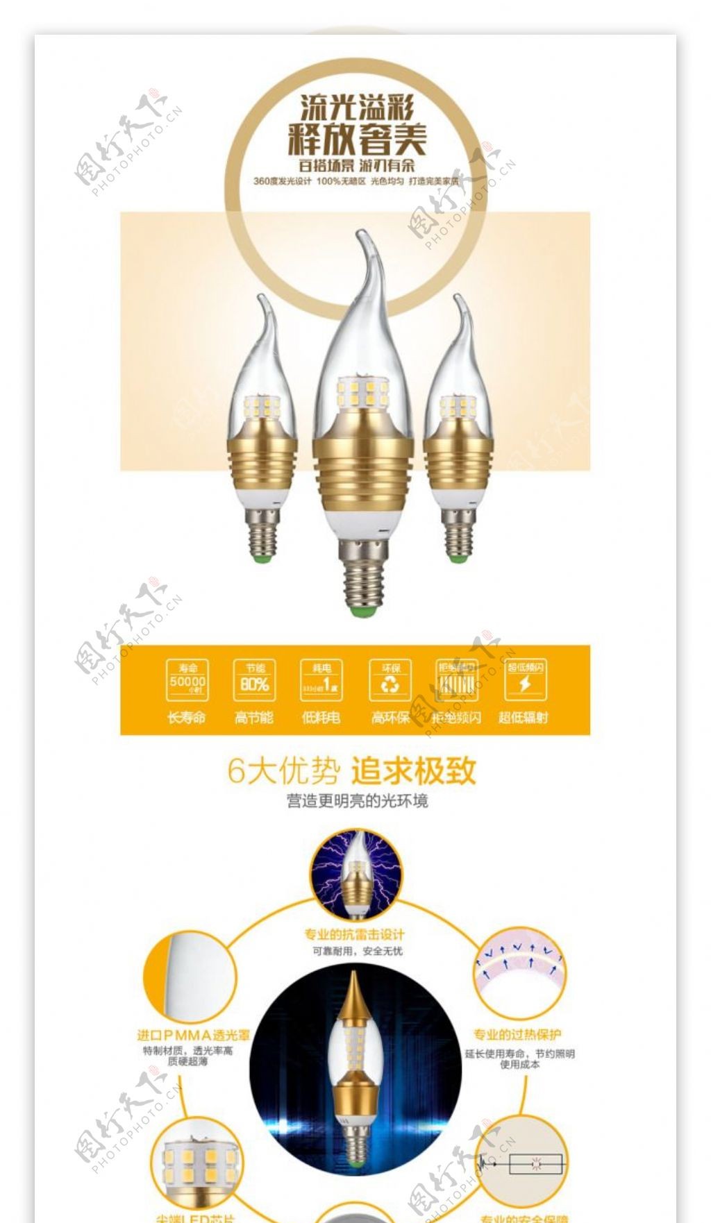 拉尾灯详情详情页淘宝电商