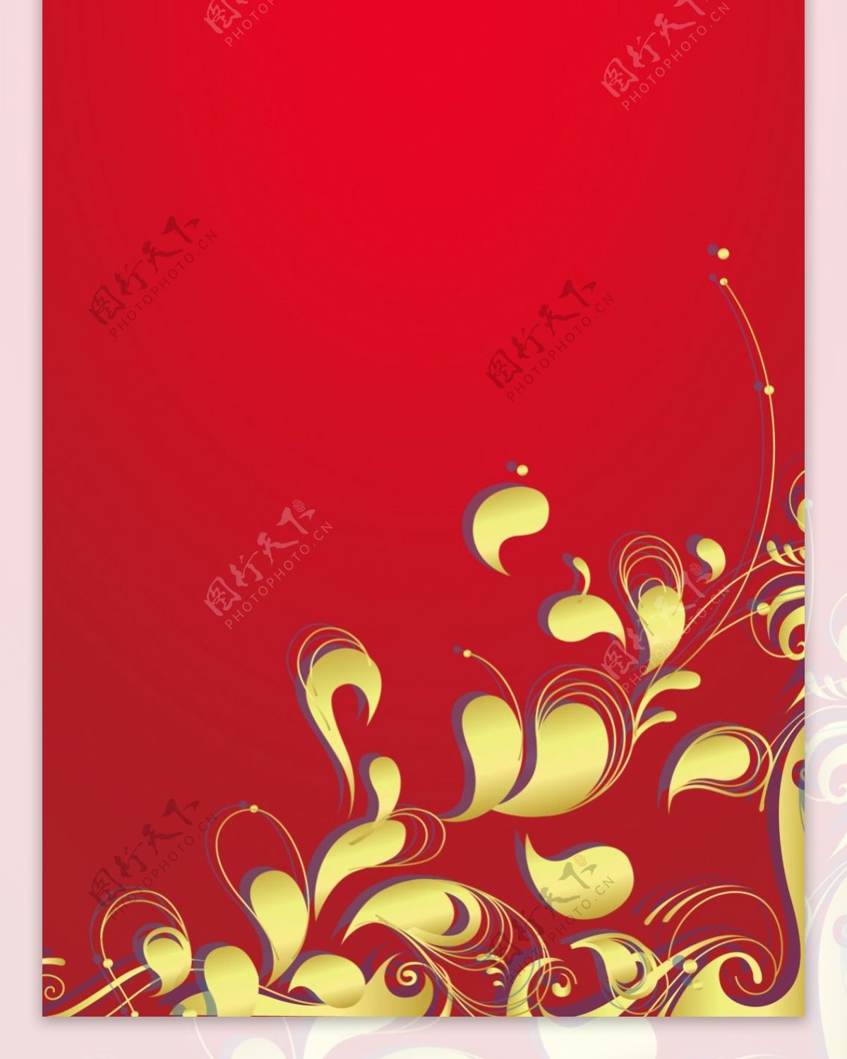 红色精美花纹展架设计模板海报画面