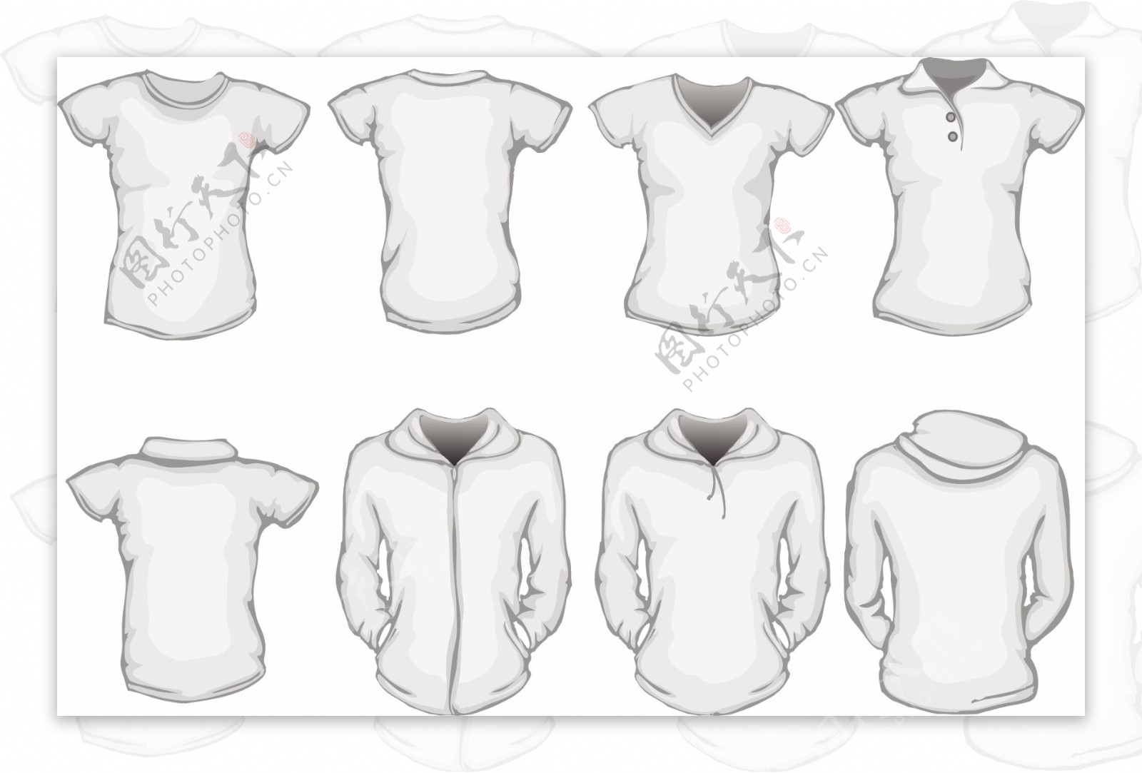 白色运动衫设计矢量素材图片