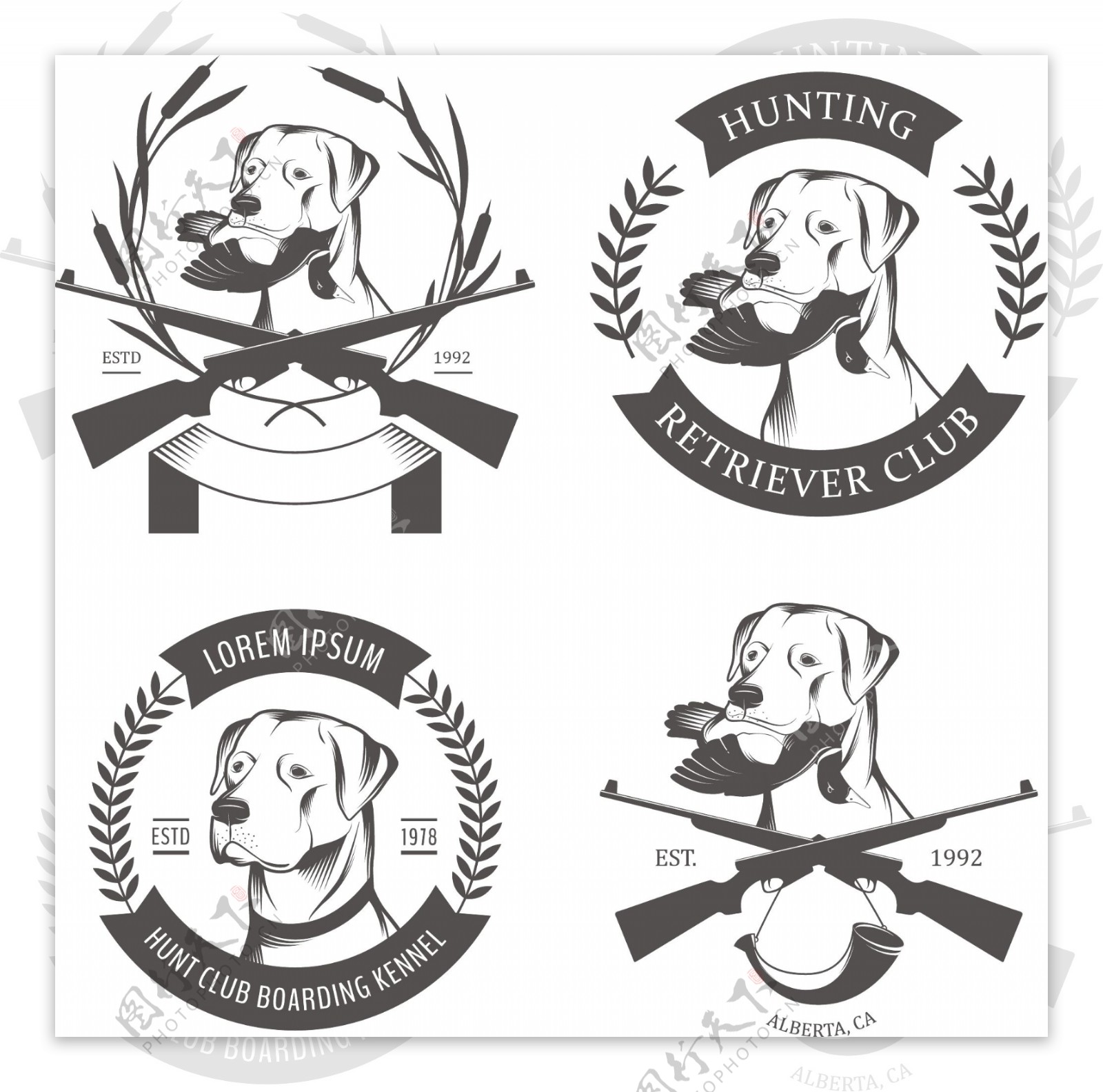 狗和猎枪标签