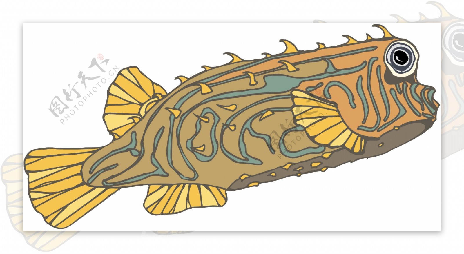 五彩小鱼水生动物矢量素材EPS格式0648