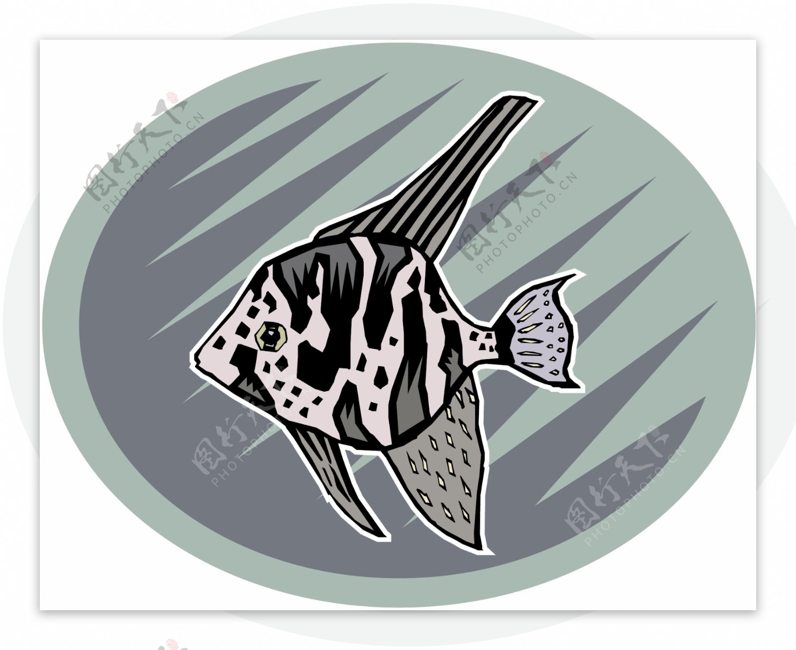 五彩小鱼水生动物矢量素材EPS格式0688