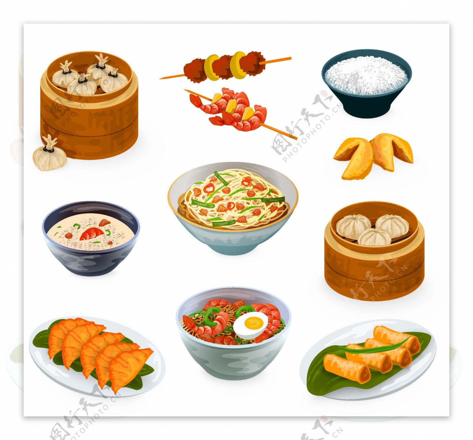 中国食品图案矢量素材下载
